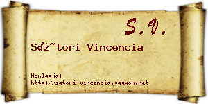 Sátori Vincencia névjegykártya